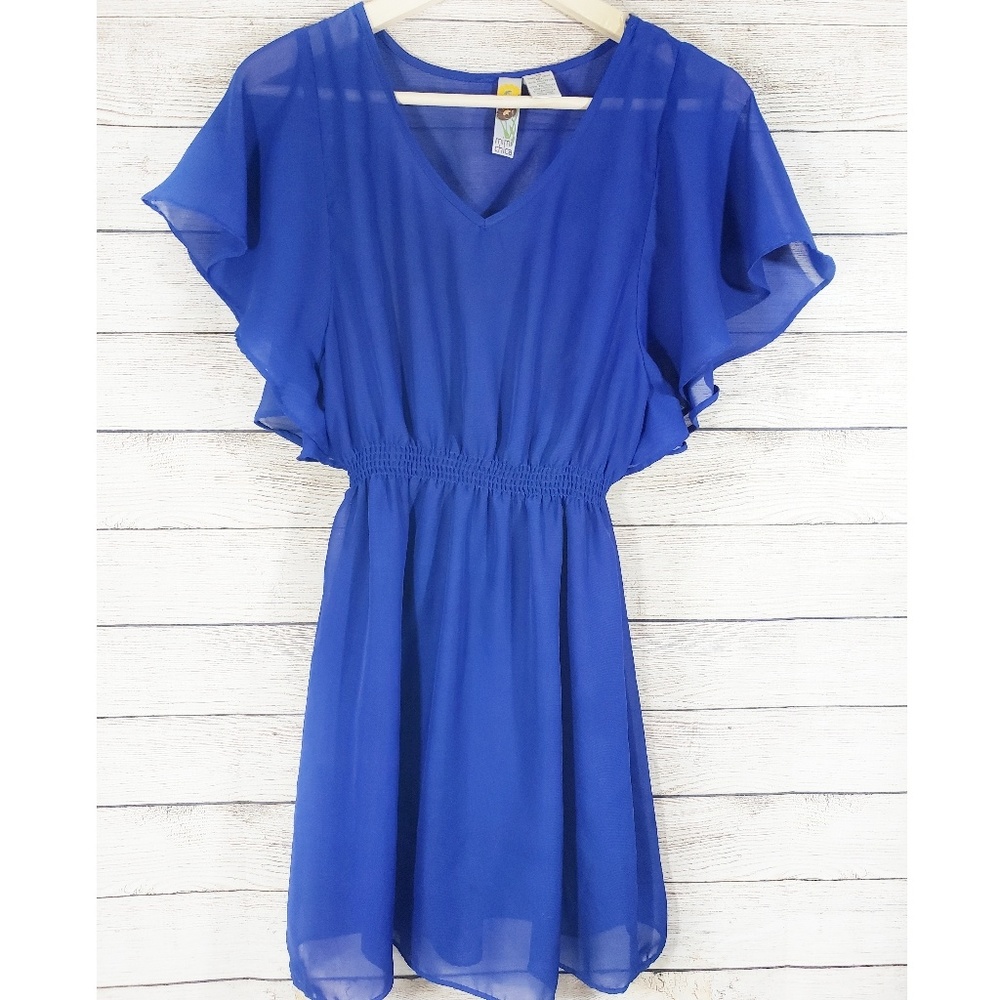 Mimi Chica Sheer Blue Dress with Slip Lining